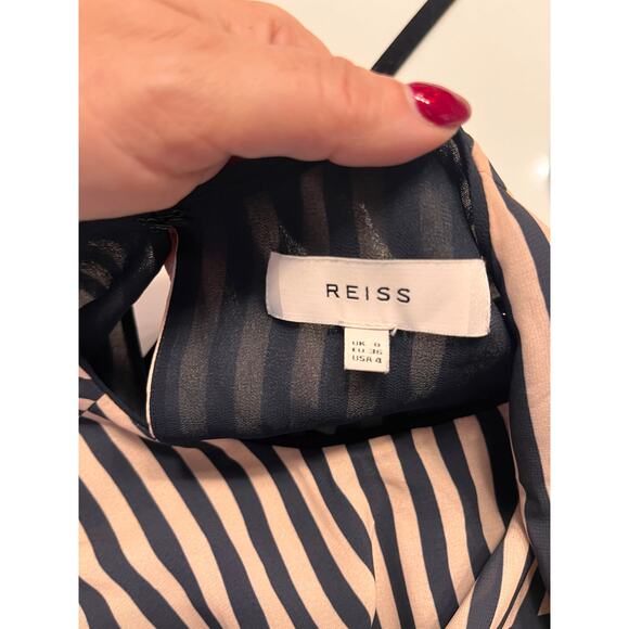 Reiss Sienna Printed Stripe Sleeveless Mini Dress Size 4 - Picture 5 of 10